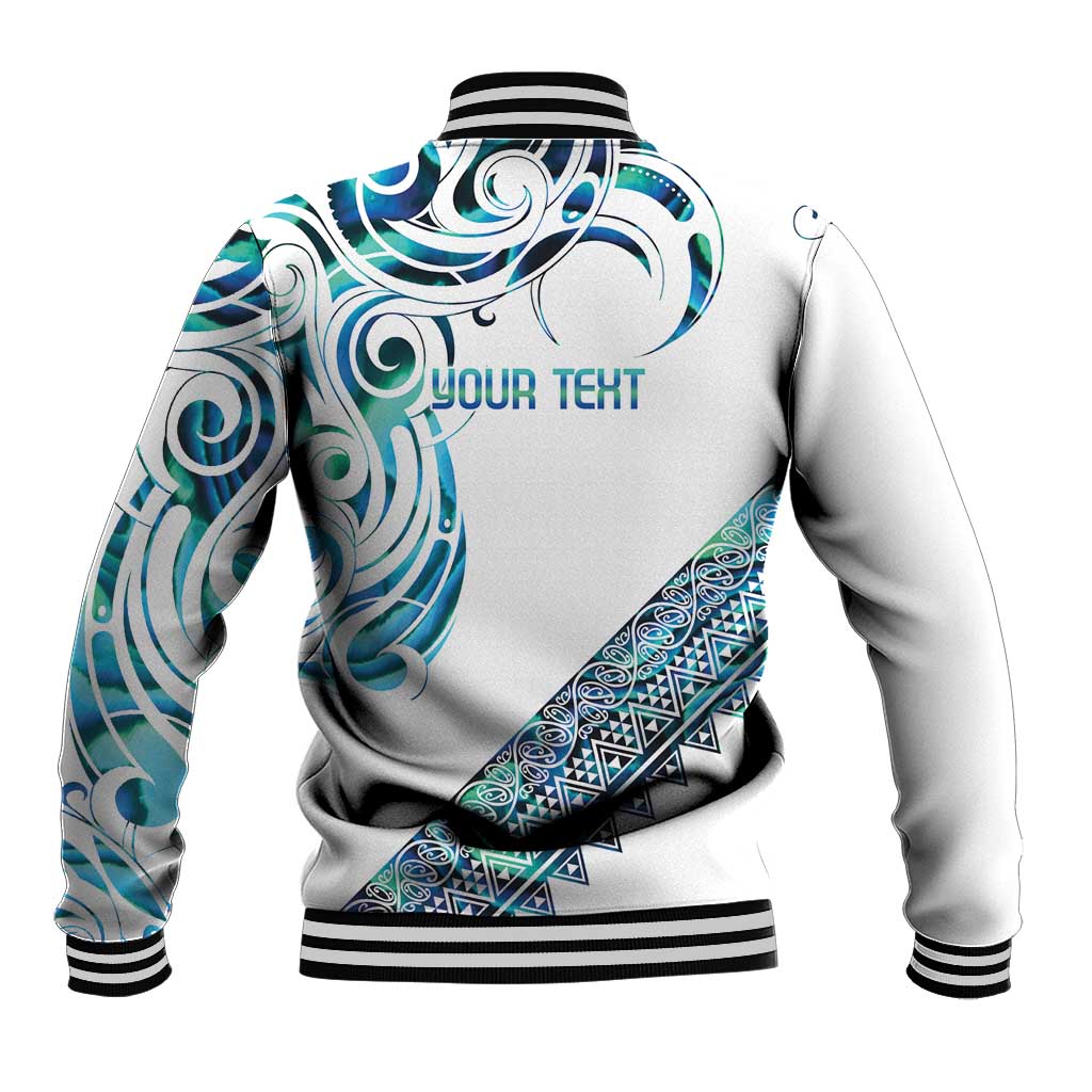 Kahui Whetu Paua shell Kowhaiwhai Taniko Personalised Baseball Jacket Turtle Tattoo Maori Tribal Style