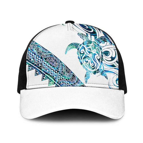Kahui Whetu Paua shell Kowhaiwhai Taniko Baseball Net Cap Turtle Tattoo Maori Tribal Style
