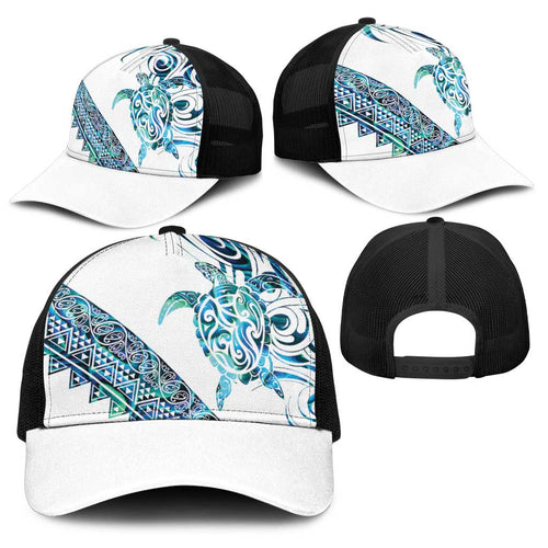Kahui Whetu Paua shell Kowhaiwhai Taniko Baseball Net Cap Turtle Tattoo Maori Tribal Style