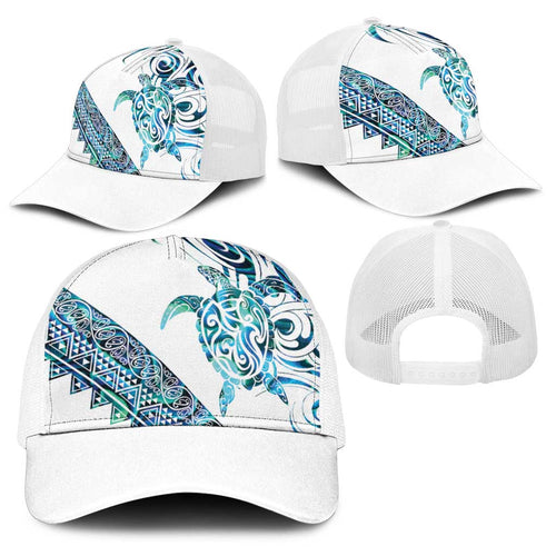 Kahui Whetu Paua shell Kowhaiwhai Taniko Baseball Net Cap Turtle Tattoo Maori Tribal Style