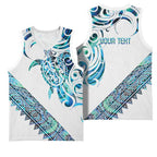 Kahui Whetu Paua shell Kowhaiwhai Taniko Personalised Basketball Jersey Turtle Tattoo Maori Tribal Style