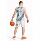 Kahui Whetu Paua shell Kowhaiwhai Taniko Personalised Basketball Jersey Turtle Tattoo Maori Tribal Style