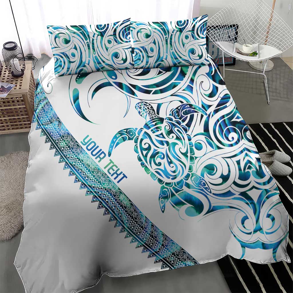 Kahui Whetu Paua shell Kowhaiwhai Taniko Personalised Bedding Set Turtle Tattoo Maori Tribal Style