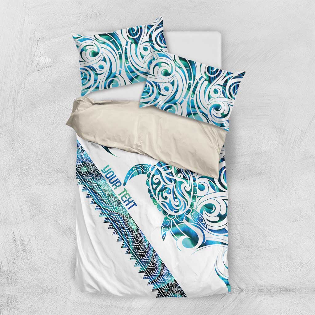 Kahui Whetu Paua shell Kowhaiwhai Taniko Personalised Bedding Set Turtle Tattoo Maori Tribal Style