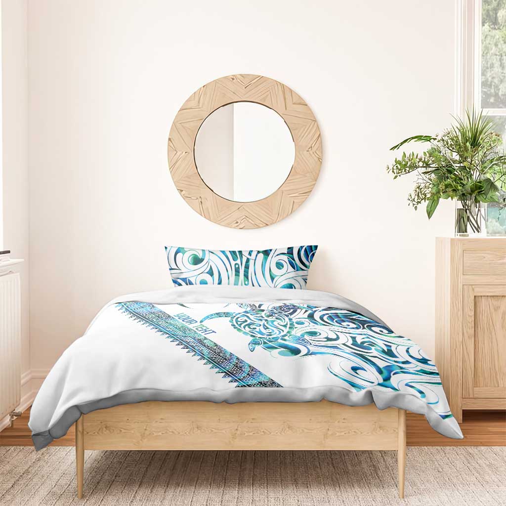 Kahui Whetu Paua shell Kowhaiwhai Taniko Personalised Bedding Set Turtle Tattoo Maori Tribal Style