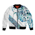 Kahui Whetu Paua shell Kowhaiwhai Taniko Personalised Bomber Jacket Turtle Tattoo Maori Tribal Style