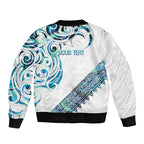 Kahui Whetu Paua shell Kowhaiwhai Taniko Personalised Bomber Jacket Turtle Tattoo Maori Tribal Style