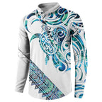 Kahui Whetu Paua shell Kowhaiwhai Taniko Personalised Button Sweatshirt Turtle Tattoo Maori Tribal Style