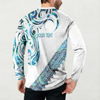 Kahui Whetu Paua shell Kowhaiwhai Taniko Personalised Button Sweatshirt Turtle Tattoo Maori Tribal Style