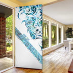 Kahui Whetu Paua shell Kowhaiwhai Taniko Personalised Door Cover Turtle Tattoo Maori Tribal Style
