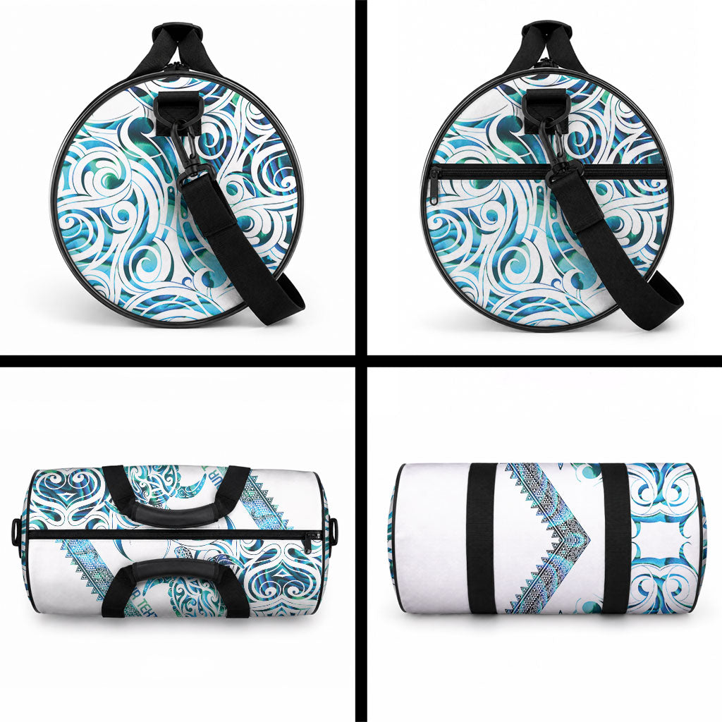 Kahui Whetu Paua shell Kowhaiwhai Taniko Personalised Duffle Bag Turtle Tattoo Maori Tribal Style