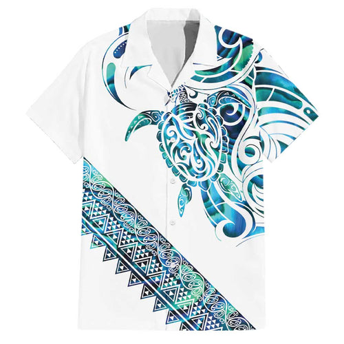 Kahui Whetu Paua shell Kowhaiwhai Taniko Personalised Family Matching Mermaid Dress and Hawaiian Shirt Turtle Tattoo Maori Tribal Style