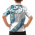 Kahui Whetu Paua shell Kowhaiwhai Taniko Personalised Family Matching Off Shoulder Maxi Dress and Hawaiian Shirt Turtle Tattoo Maori Tribal Style