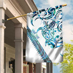 Kahui Whetu Paua shell Kowhaiwhai Taniko Personalised Garden Flag Turtle Tattoo Maori Tribal Style