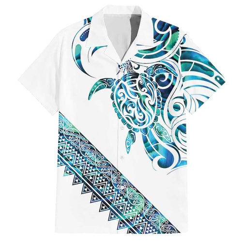 Kahui Whetu Paua shell Kowhaiwhai Taniko Personalised Hawaiian Shirt Turtle Tattoo Maori Tribal Style