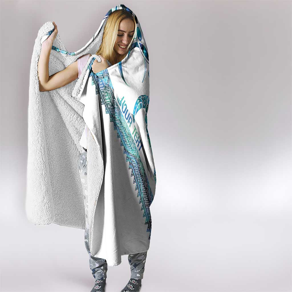 Kahui Whetu Paua shell Kowhaiwhai Taniko Personalised Hooded Blanket Turtle Tattoo Maori Tribal Style