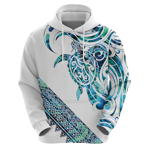 Kahui Whetu Paua shell Kowhaiwhai Taniko Personalised Hoodie Turtle Tattoo Maori Tribal Style