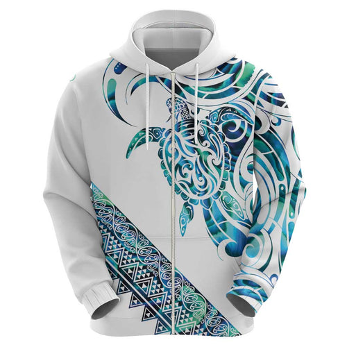 Kahui Whetu Paua shell Kowhaiwhai Taniko Personalised Hoodie Turtle Tattoo Maori Tribal Style