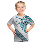 Kahui Whetu Paua shell Kowhaiwhai Taniko Personalised Kid T Shirt Turtle Tattoo Maori Tribal Style