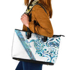 Kahui Whetu Paua shell Kowhaiwhai Taniko Personalised Leather Tote Bag Turtle Tattoo Maori Tribal Style