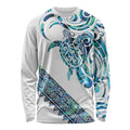 Kahui Whetu Paua shell Kowhaiwhai Taniko Personalised Long Sleeve Shirt Turtle Tattoo Maori Tribal Style