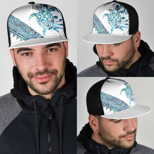 Kahui Whetu Paua shell Kowhaiwhai Taniko Mesh Trucker Cap Turtle Tattoo Maori Tribal Style
