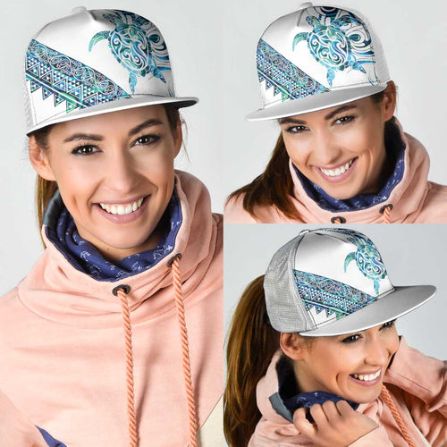 Kahui Whetu Paua shell Kowhaiwhai Taniko Mesh Trucker Cap Turtle Tattoo Maori Tribal Style