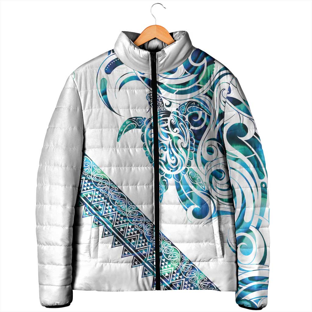 Kahui Whetu Paua shell Kowhaiwhai Taniko Personalised Padded Jacket Turtle Tattoo Maori Tribal Style