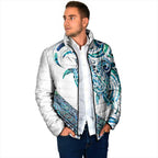 Kahui Whetu Paua shell Kowhaiwhai Taniko Personalised Padded Jacket Turtle Tattoo Maori Tribal Style