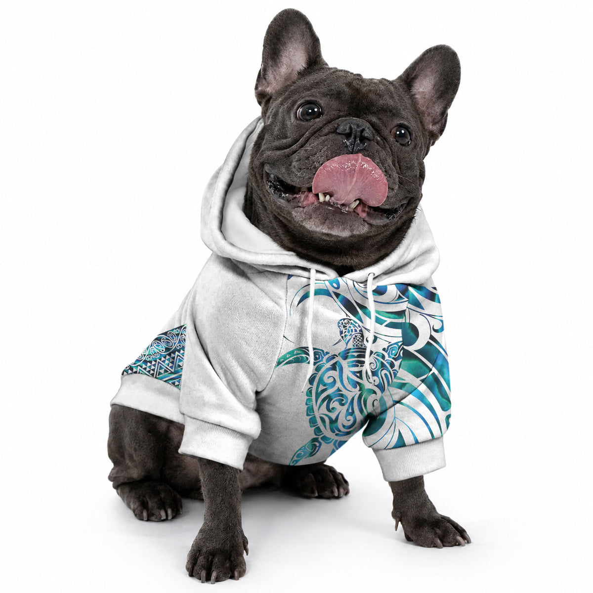 Kahui Whetu Paua shell Kowhaiwhai Taniko Personalised Pet Hoodie Turtle Tattoo Maori Tribal Style