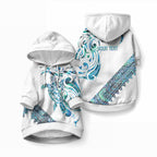 Kahui Whetu Paua shell Kowhaiwhai Taniko Personalised Pet Hoodie Turtle Tattoo Maori Tribal Style