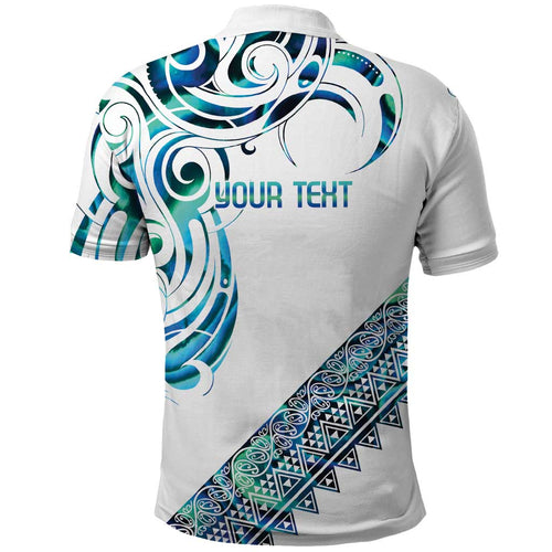 Kahui Whetu Paua shell Kowhaiwhai Taniko Personalised Polo Shirt Turtle Tattoo Maori Tribal Style