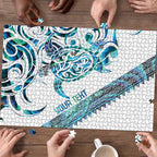 Kahui Whetu Paua shell Kowhaiwhai Taniko Personalised Puzzle Turtle Tattoo Maori Tribal Style