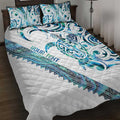Kahui Whetu Paua shell Kowhaiwhai Taniko Personalised Quilt Bed Set Turtle Tattoo Maori Tribal Style