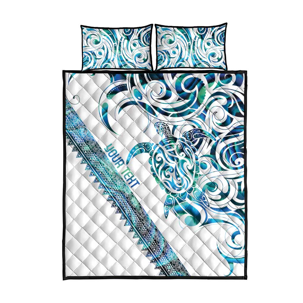 Kahui Whetu Paua shell Kowhaiwhai Taniko Personalised Quilt Bed Set Turtle Tattoo Maori Tribal Style