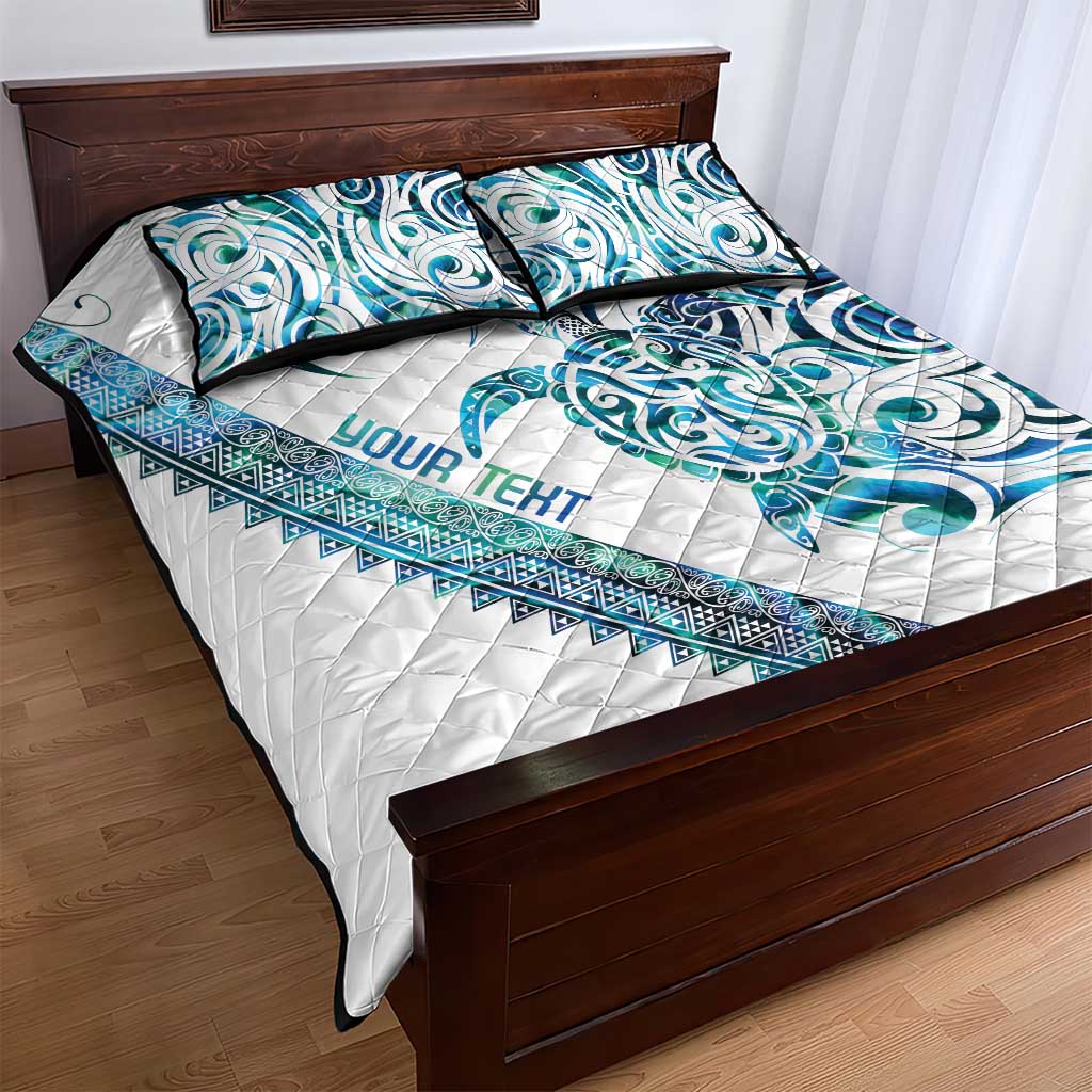 Kahui Whetu Paua shell Kowhaiwhai Taniko Personalised Quilt Bed Set Turtle Tattoo Maori Tribal Style