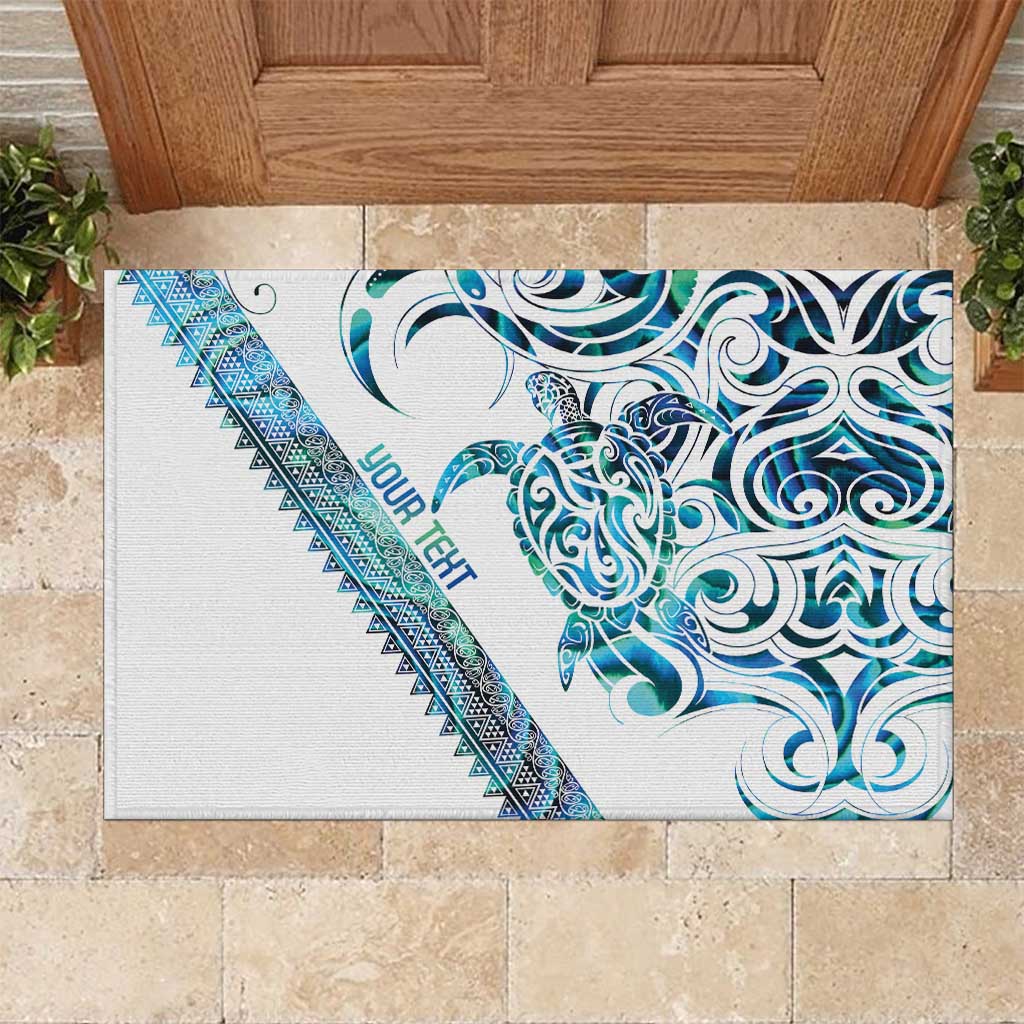 Kahui Whetu Paua shell Kowhaiwhai Taniko Personalised Rubber Doormat Turtle Tattoo Maori Tribal Style