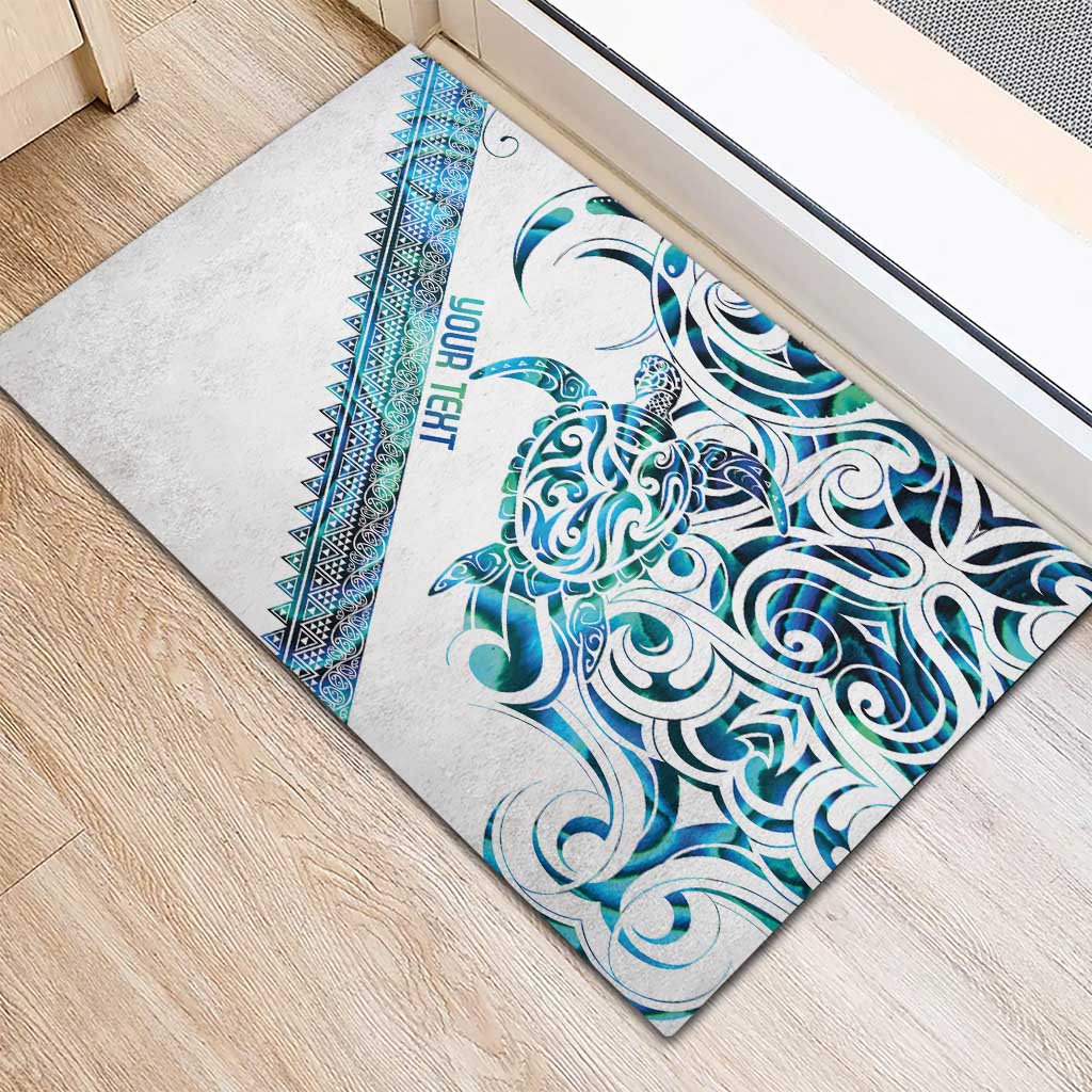 Kahui Whetu Paua shell Kowhaiwhai Taniko Personalised Rubber Doormat Turtle Tattoo Maori Tribal Style