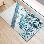 Kahui Whetu Paua shell Kowhaiwhai Taniko Personalised Rubber Doormat Turtle Tattoo Maori Tribal Style