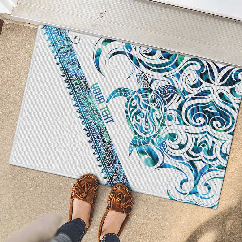 Kahui Whetu Paua shell Kowhaiwhai Taniko Personalised Rubber Doormat Turtle Tattoo Maori Tribal Style