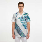 Kahui Whetu Paua shell Kowhaiwhai Taniko Personalised Scrub Top Turtle Tattoo Maori Tribal Style