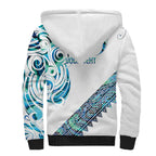 Kahui Whetu Paua shell Kowhaiwhai Taniko Personalised Sherpa Hoodie Turtle Tattoo Maori Tribal Style