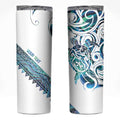 Kahui Whetu Paua shell Kowhaiwhai Taniko Personalised Skinny Tumbler Turtle Tattoo Maori Tribal Style