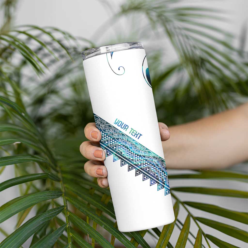 Kahui Whetu Paua shell Kowhaiwhai Taniko Personalised Skinny Tumbler Turtle Tattoo Maori Tribal Style