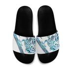 Kahui Whetu Paua shell Kowhaiwhai Taniko Personalised Slide Sandals Turtle Tattoo Maori Tribal Style