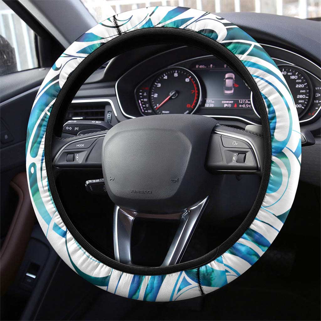 Kahui Whetu Paua shell Kowhaiwhai Taniko Steering Wheel Cover Turtle Tattoo Maori Tribal Style