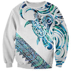 Kahui Whetu Paua shell Kowhaiwhai Taniko Personalised Sweatshirt Turtle Tattoo Maori Tribal Style