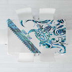 Kahui Whetu Paua shell Kowhaiwhai Taniko Personalised Tablecloth Turtle Tattoo Maori Tribal Style