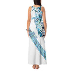 Kahui Whetu Paua shell Kowhaiwhai Taniko Personalised Tank Maxi Dress Turtle Tattoo Maori Tribal Style