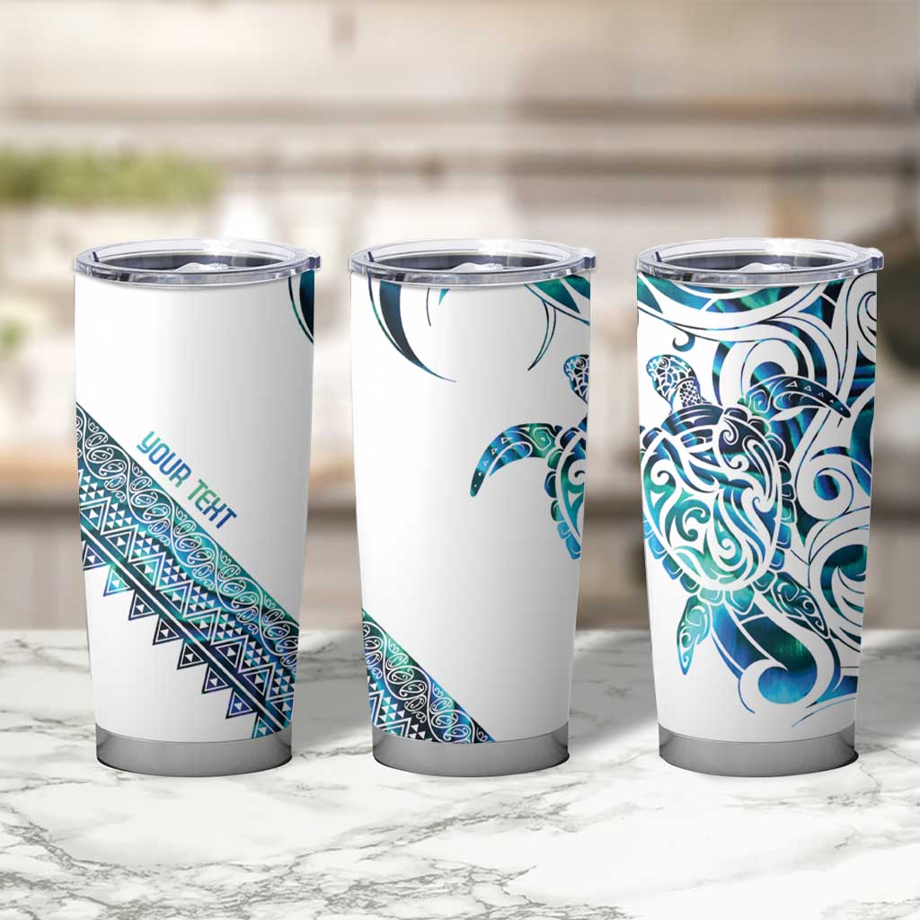 Kahui Whetu Paua shell Kowhaiwhai Taniko Personalised Tumbler Cup Turtle Tattoo Maori Tribal Style